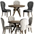 Title: Aria Chair & Clark Table Set 3D model small image 1