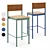 Amigo Modern Leather Counter Stool 3D model small image 1