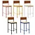 Amigo Modern Leather Counter Stool 3D model small image 2