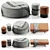 Elegant Pouf Set: Laskasas Luxury 3D model small image 1