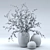 Snowberry Branches & Decorative Vases 3D model small image 4