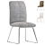 Modern Upholstered Chair Set in Mud Anthracite (Set of 2) 3D model small image 1