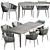 Elegant Muse Dining Set 3D model small image 1