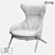 Sleek Metal and Eco-Leather Armchair by LoftDesigne 3D model small image 2