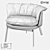 LoftDesign Armchair 36555: Sleek Metal and Fabric Seating 3D model small image 2