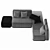 Modern Gray Sofa: Stylish and Comfortable 3D model small image 2