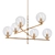 Golden Glass Pendant Chandelier 3D model small image 1