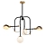 Modern Brass and Black Pendant Light 3D model small image 1