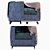 Modern Millimeter Armchair with Box Trick 3D model small image 1