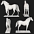 Polygonal Horse Sculpture Set 3D model small image 5