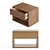 Cube Wooden Low Bedside Drawer Table 3D model small image 1