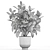 Exotic Plant Collection: Ficus Elastica & Rubbery in White Pots 3D model small image 5