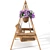 Wooden Garden Swing with Hanging Flower Pots 3D model small image 3