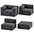 Modular Miami Sofa: Lounger, Corner, Base, Ottoman 3D model small image 1