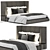 Elegant Dark Gray Bed 3D model small image 1