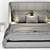Elegant Dark Gray Bed 3D model small image 4