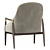 Elegant Brass Walnut Lounge Chairs 3D model small image 4