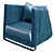 Italian-inspired Morada Bond Armchair 3D model small image 1