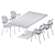 Sleek Element Dining Table 3D model small image 2