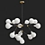 Sleek Glass Brass Chandelier 3D model small image 1