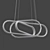 Elegant Joint Ovao Silver Chandelier 3D model small image 2