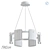 Strand Pendant Chandelier: Double Glass Rectangular Shades 3D model small image 2