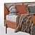 Vintage Lodge Bed with Metal Legs 3D model small image 3