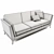 Contemporary Fabric and Wood Sofa 3D model small image 5