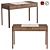 Modern Walnut Writing Desk with Calacatta Marble Top 3D model small image 1