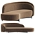 Layered Back Sofa - Stylish and Versatile Seating 3D model small image 3