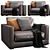 Modern Linteloo Mauro LoveSeat: Elegant & Comfortable 3D model small image 1