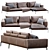 Elegant Lifesteel Sofa by Flexform 3D model small image 1