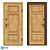 Elegant Oak-Panelled Entrance Door 3D model small image 1