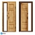 Elegant Oak-Panelled Entrance Door 3D model small image 2