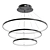 Sleek Black Triple Pendant Light 3D model small image 1