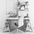 Modern Home Office Set with IKEA Furniture 3D model small image 5