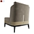 Arthur Velvet Upholstered Armchair 3D model small image 2