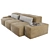 Contemporary Living Divani Sofa - Stylish & Spacious 3D model small image 2