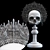 Regal Skull Deco Object 3D model small image 2