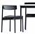 Sleek Base Table & Cross Chair Set 3D model small image 2