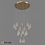 Golden Glass Pendant Light 3D model small image 1