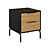 Sleek Black Oak Bedside Table 3D model small image 1