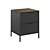 Modern Black Metal Bedside Table 3D model small image 1