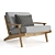 Bay Lounge Chair and Ottoman - Stylish and Comfortable Seating Solution 3D model small image 3