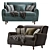 Elegant Cinema Sofa with Removable Cushions 3D model small image 2
