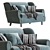 Elegant Cinema Sofa with Removable Cushions 3D model small image 3