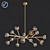 Elegant 14-Light Brass Chandelier 3D model small image 3