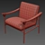 Elegant Velvet Lounge Chair 3D model small image 4