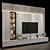 Sleek TV Wall Set 3D model small image 3