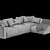 Handcrafted Knitted Linen Sofa 3D model small image 5